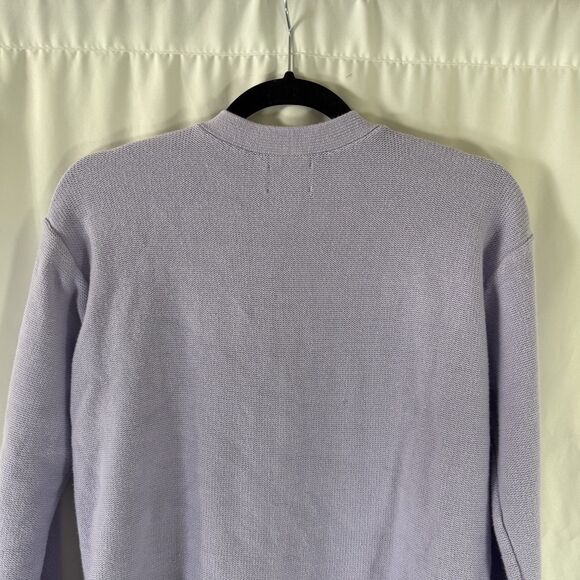 Lands End Cardigan Girls XL 14-16 Purple Cable Knit 100% Cotton Button Front - Picture 10 of 12